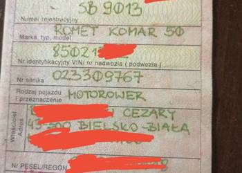 Komar, kolekcjonerski, pozostałości