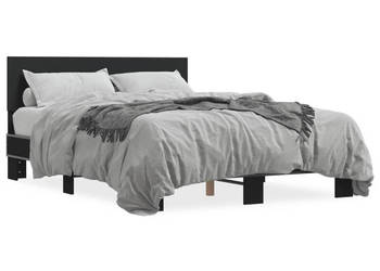 Łóżko Metalowe Czarne Rama Łóżka Ze Stelażem 135x190 cm WM-3280207