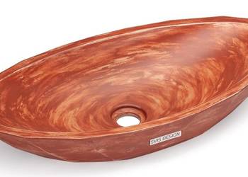 Umywalka 60 cm DIAMOND BASIC PATINA, brązowo-czerwony