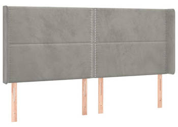 Zagłówek do łóżka z LED jasnoszary 183x16x118/128 cm aksamit WM-3123968
