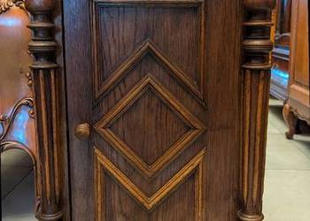 Piękna dębowa szafka,komoda eklektyczna z marmurem-sklep Dąbrowa Górnicza