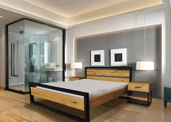 Łóżko Loftowe Industrial LOKO 200x200cm