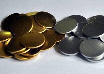 Krążki  mosiądz -mennicze 20,22,23,24,25,27 mm/1,5 mm
