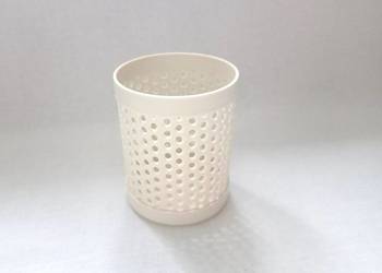 Pojemnik beżowy Kubek plastik Organizer NOWY + Gratis