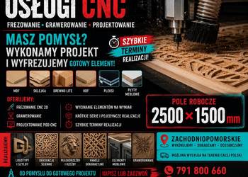 PROJEKTOWANIE • FREZOWANIE CNC • GRAWEROWANIE | MDF | SKLEJKA | PLEXI | 250