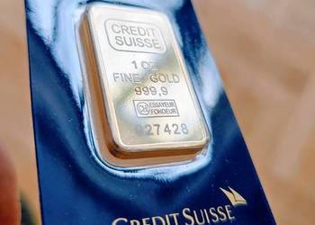 sztabka złota imitacja 1 uncja CREDIT SWISS certyfikat indywidualny numer