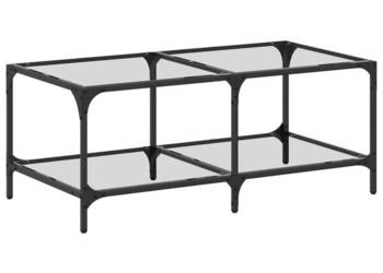 Stolik kawowy ze szklanym blatem 985x50x40 cm stal WM-845980
