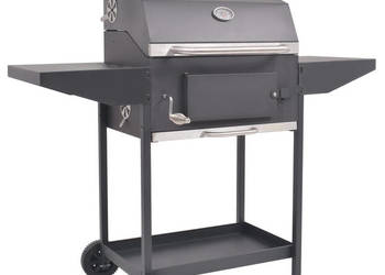 Grill węglowy z wędzarnią i dolną półką czarny WM-43048