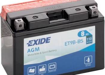 Akumulator motocyklowy 12V 8Ah 110A EXIDE ET9B-BS YT9B-BS