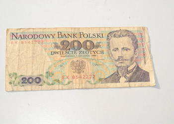 Stary banknot 200 złotych Dąbrowski 1988 antyk unikat