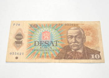 Stary banknot 10 koron Czechosłowacja 1986 antyk