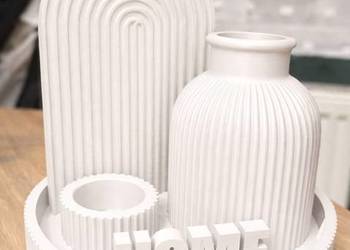 Zestaw do dekoracji stołu taca wazon Home świeczniki