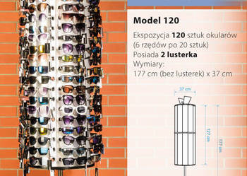 Stojak na okulary obrotowy ekspozytor na 120 par okularów do sklepu