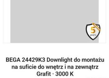 BEGA 24429k3 Downlight do montażu na suficie do wnętrz i na zewnątrz Grafit