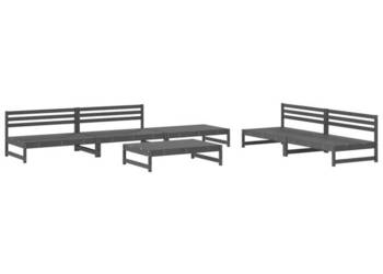 6-cz. zestaw mebli wypoczynkowych szary lite drewno sosnowe WM-3186615
