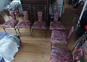 6 sztuk krzeseł z stali nierdzewnej lakierowane