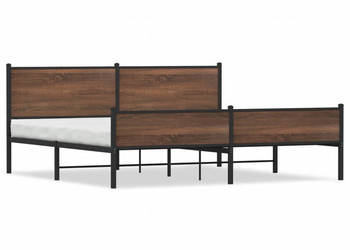 Łóżko Czarne Metalowe Rama Łóżka Metalowa Ze Stelażem 200x200 cm WM-3301418