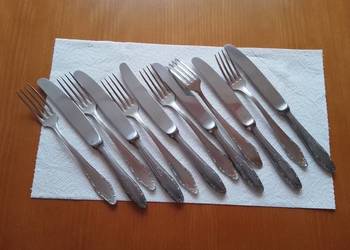 Komplet sztućców nierdzewnych PRL - noże i widelce -stan idealny !!