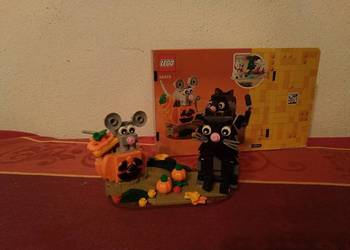 LEGO zestaw 40570 kot i mysz i sowa 40497. Cena za komplet! Halloweenowy