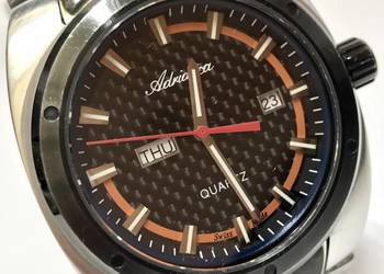 Adriatica A8206.517.2 męski zegarek carbon/stal szafir Ronda 517 5ATM Swiss