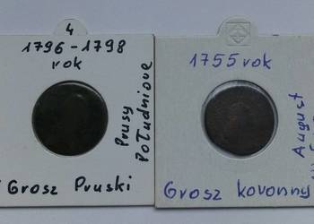 GROSZ KORONNY 1 GROSZ PRUSKI W HOLDERACH