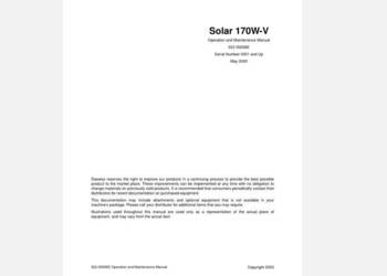 Daewoo Solar 170WV, 130WV koparka instrukcja obsługi DTR PL Daewoo Solar 170WV, 130WV koparka instrukcja obsługi DTR PL