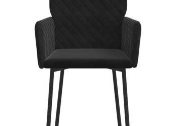 Krzesła stołowe 2 szt. czarne obite aksamitem WM-344785