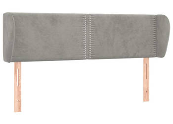 Zagłówek uszak jasnoszary 147x23x78/88 cm aksamitny WM-3117052
