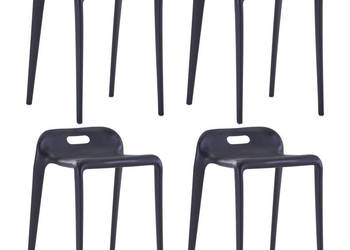 Stołki sztaplowane 4 szt. czarne plastikowe WM-247281