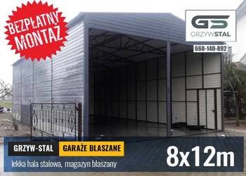 Duży Garaż Blaszany , Wiata garażowa , Magazyn – GRZYWSTAL