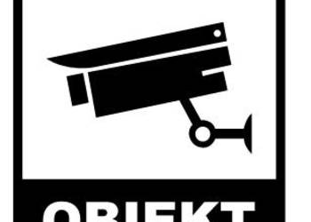 Naklejka obiekt monitorowany - czarna 150x100mm