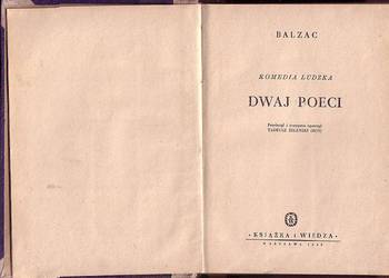 (6675) DWAJ POECI (KOMEDIA LUDZKA – BALZAC