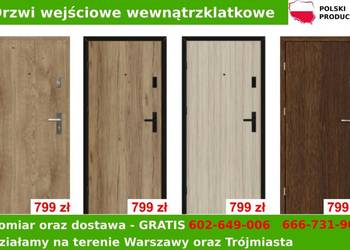 Drzwi wejściowe wewnątrzklatkowe - dostawa pomiar gratis