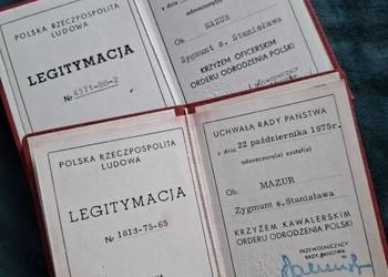 Dwa dokumenty do Orderu Odrodzenia Polski IV i V klasy na jedno nazwisko