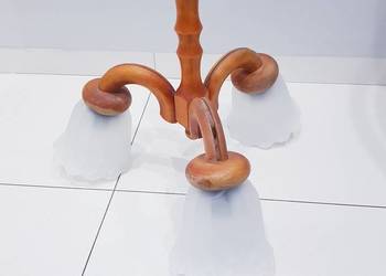 Stary drewniany żyrandol J.Zaranek z defektem