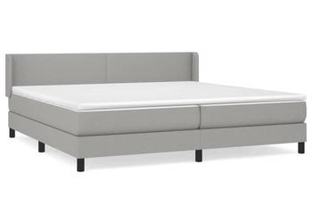 Łóżko kontynentalne z materacem jasnoszare tkanina 200x200 cm WM-3129577