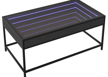 Stolik kawowy z LED Infinity czarny 90x50x41 cm WM-847687