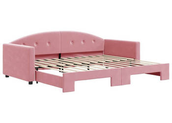 Sofa rozsuwana różowa aksamit 90x200 cm WM-3197304