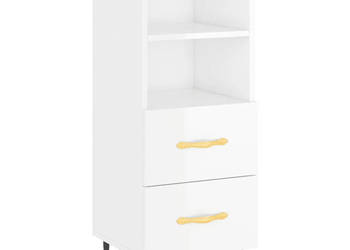 Szafka biała połysk 345x34x90 cm materiał drewnopochodny WM-828646