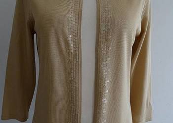 Sweter Blezer Jedwabny 100% Naturalny Jedwab Beżowy Kardigan Marks&Spencer