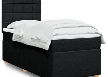 Łóżko z Materacem Kontynentalne Czarne Do Sypialni 100x200 cm WM-3291193