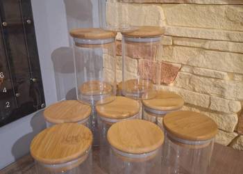 Pojemniki szklane na przyprawy żywność 11 sztuk Nowe