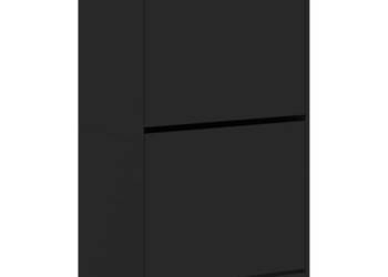 Szafka na buty z 2 uchylanymi szufladami czarna 60x42x108 cm WM-3214386