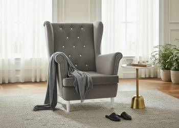 Fotel Uszak Caro Szary, Dostawa 0zł!