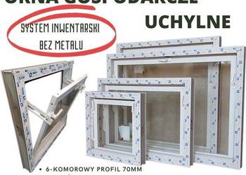 Okna GOSPODARCZE okno PCV podwójna szyba UCHYLNE inwentarski