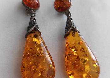 Klipsy Bursztyn Vintage