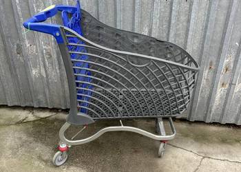 Wózek sklepowy zakupowy 180 litrów plastikowo-metalowy powystawowy