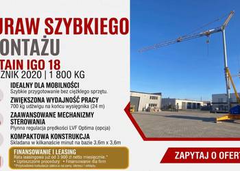Żuraw budowlany dźwig budowlany dekarski prace montażowe POTAIN IGO 18 | 2…