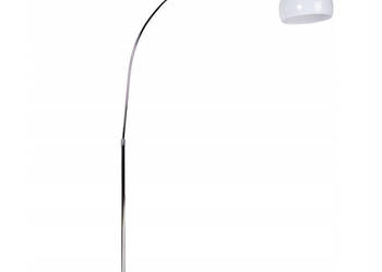 Lampa podłogowa łukowa QAZQA Arc Basic | Chrom / Biały klosz | Stojąca salo