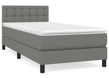 Łóżko kontynentalne z materacem ciemnoszara tkanina 80x200 cm WM-3140330